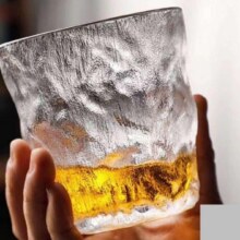 日式创意冰纹杯威士忌杯啤酒杯咖啡杯茶水杯冷饮杯 透明款 单支装
