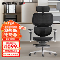YANXUAN 网易严选 F100 人体工学椅 雅黑 有搁脚(滑动腰靠+5D扶手)