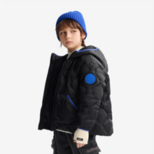 MQD 马骑顿 2024冬季新款男童90绒橡皮标连帽羽绒服（110-160cm）