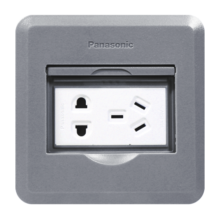 松下（Panasonic）开关插座 地插 地面插座 五孔地插座 隐藏式地插 树脂灰色DUFC112