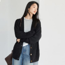 DUIBAI 对白 女式V领针织开衫