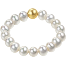 六福珠宝mipearl18K金淡水珍珠戒指 F87KRTB002Y 总重约1.06克-16粒