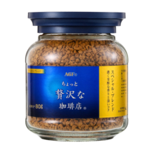 AGF日本进口蓝金罐速溶咖啡80g蓝罐冻干无蔗糖特浓黑咖啡醇厚即冲