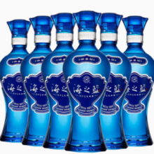 YANGHE 洋河 海之蓝 蓝色经典 52%vol 浓香型白酒375ml*6瓶