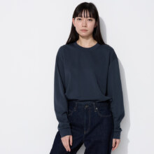 优衣库 AIRism 棉混纺圆领长袖上衣 465193