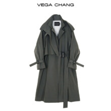 VEGA CHANG 中长款 英伦风 韩版大衣 深瓦灰