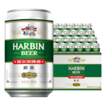plus:哈尔滨 醇爽啤酒 纯正风味经典哈啤330mL 24罐