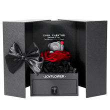 RoseBox永生玫瑰花小熊首饰盒圣诞节平安夜生日礼物送女生朋友老婆实用