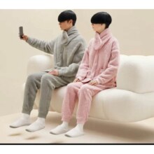 Bananain 蕉内 绒绒501H珊瑚绒睡衣男女士小围脖家居服套装