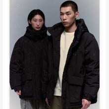 H&M男装女装羽绒服 防风疏水连帽防寒服 含绒量235g