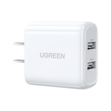 绿联 手机快充10.5w 双口USB-A充电头