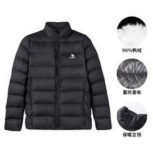 CAMEL 骆驼 轻薄短款羽绒服 J1W1PN139A幻影黑，女 650蓬 XXL