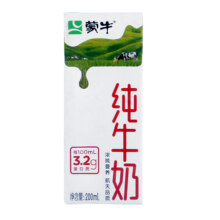 88VIP:蒙牛 纯牛奶 200ml×24盒