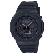 卡西欧（CASIO）八王子农家橡树系列双显潮流运动防水学生石英表圣诞礼物 纯黑GA-2100-1A1