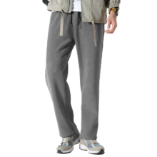 PLUS会员：JEANSWEST LIFE真维斯 美式休闲裤 男秋冬季加绒加厚 直筒裤子