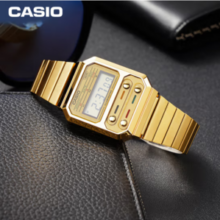 Casio 卡西欧 吃豆人潮流复古小金表方块表 A100WEG-9