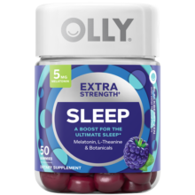 OLLY 褪黑素睡眠软糖 5mg 50粒失眠助眠sleepwell自然植萃L-茶氨酸  成人失眠倒时差  晚安糖 熬夜加班常备