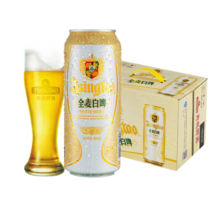 青岛啤酒（TsingTao）全麦白啤11度大罐白啤酒 500mL 12罐 整箱装