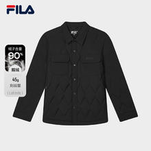 FILA 斐乐 官方轻薄羽绒服男2024冬季新款衬衫领鹅绒保暖上衣外套