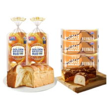 88vip：曼可顿 早餐面包黄金堡300g*2包+拿铁奶酥115g*3包零食