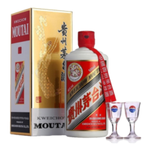 茅台（MOUTAI）贵州茅台酒 茅台飞天酒 飞天茅台 酱香型白酒 婚庆喜酒送礼 43度 500mL 1瓶 （带杯）