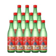预售：牛栏山 绿牛二 56度 清香型白酒 500ml*12瓶 整箱装