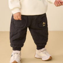 Mini Bala 迷你巴拉巴拉男女童棉裤直筒加厚长裤秋冬 灰/卡其 80-120cm