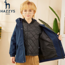 HAZZYS 哈吉斯 品牌童装 男女童可拆卸高拉链防风棉服
