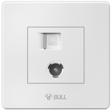 公牛（BULL）墙壁插座 G07系列 二位电脑带电视插座 G07T223 白色 暗装