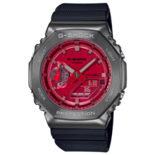 卡西欧(Casio)手表G-SHOCK王一博同款金属八角农家橡树运动男表 红盘GM-2100B-4A