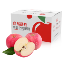 京鲜生 陕西洛川红富士苹果  单果200g      净重2.5kg*2件