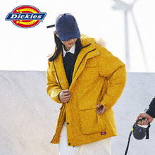Dickies 帝客 棉服 可脱卸毛领字母印花多口袋夹克百搭厚外套 9551 姜黄 L