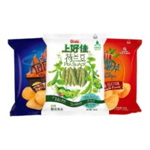 上好佳田园薯片(番茄味12g+烤肉味12g)+荷兰豆14g休闲零食组合
