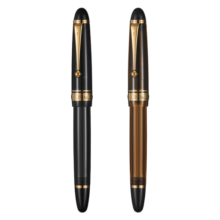 日本Pilot百乐Custom贵客823钢笔14K金笔15号尖透明示范负压式上墨 透明棕 F尖/约0.4-0.5mm日常书写用