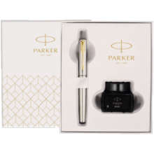 派克（PARKER）钢笔新款黑色中国风礼盒威雅XL签字笔高端伴手礼男女生日礼物墨水套装 商务定制刻字 威雅逐浪蓝墨水笔【小墨水礼盒】