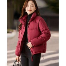 尚静 【立领宽松面包服短外套】冬季款小个子纯色休闲加厚女式棉衣