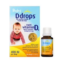 Ddrops滴卓思维生素D3滴剂 drops新生婴幼儿童vd3液体补钙吸收400IU 【出生-1岁】婴儿D3滴剂400IU
