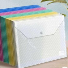 京喜 透明斜纹 A4按扣文件袋 加厚2个装 随机色