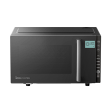 美的（Midea）微波炉 烤箱一体机 900W变频家用 平板速热光波炉 智能微烤一体  23L一级能效PC23M6W 黑色