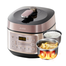 美的（Midea）【国家补贴】电压力锅浓香系列压力煲智能5L家用0涂层电饭煲IH加热双钢胆自动排气高压锅YL50P602
