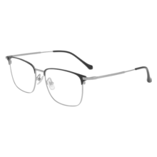 依视路（ESSILOR） 新款商务男镜架时尚镜框女配依视路镜片近视定制眼镜网上配镜 金属-半框-2012BK-黑色 镜框+依视路A4防蓝光1.67现片