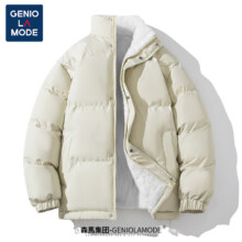 PLUS会员：GENIOLAMODE 男女同款 休闲立领面包服 加绒外套