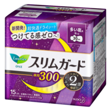 乐而雅花王卫生巾零触感特薄夜用透气贴身防侧漏30cm15片