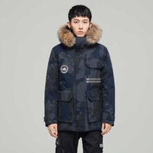 snow flying 雪中飞 大毛领连帽羽绒服 男女同款