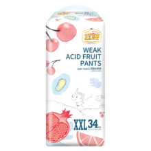 宜婴 弱酸水果全包臀小内裤XXL34片敏感肌适用拉拉裤超薄透气尿不湿