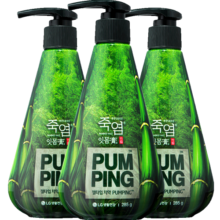 竹盐派缤按压式牙膏285g*3 清新口气 护龈洁齿 预防蛀牙 清爽薄荷