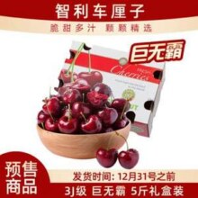 京鲜生 智利原箱进口车厘子JJJ级 2.5kg礼盒装/果径约30-32mm