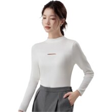 都市丽人 女士性感镂空半高领秋冬款修身显瘦气质百搭打底衫