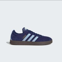 PLUS会员：adidas「T头鞋」VL COURT 2.0复古麂皮板鞋德训鞋阿迪达斯轻运动 深蓝/粉蓝/树脂黄 37