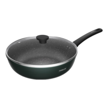 爱仕达（ASD）炒锅晶石不粘锅平底麦饭石色大煎锅30cm家用炒菜锅电磁炉通用30S8